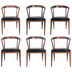 Ensemble de six chaises à manger conçues par Bertha Schaefer pour Singer and Sons