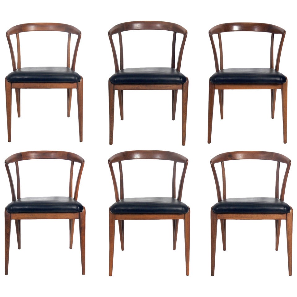 Set of Six Dining Chairs Designed by Bertha Schaefer for Singer and Sons