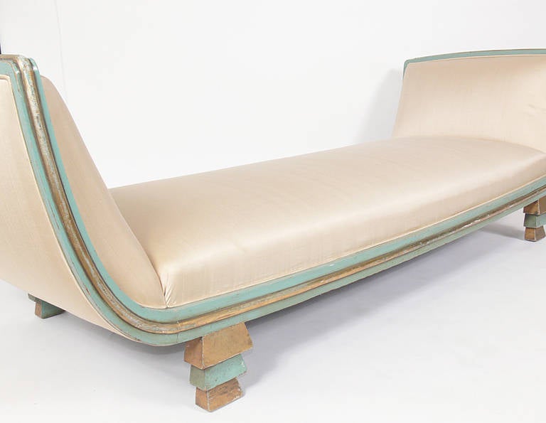 Wood Rare Skyscraper Daybed or Chaise Longue Designed by Paul Frankl
