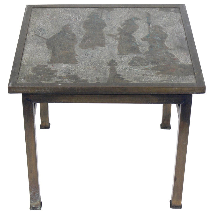 Bronze Side Table by Philip and Kelvin LaVerne