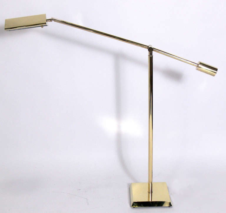 Brass Counterweight Floor Lamp at 1stDibs