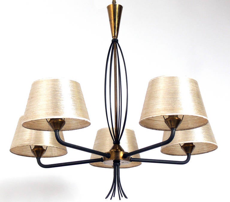 Modern French Chandelier in the manner of Jean Royere, circa 1950s.