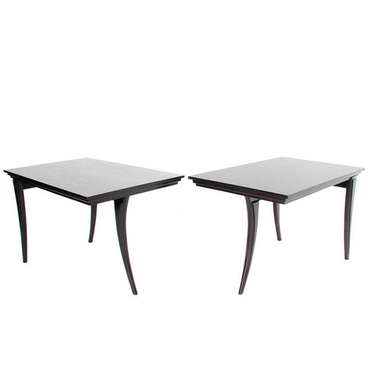 Pair of Elegant Italian Tables with Cabriolet Legs For Sale at 1stDibs