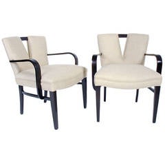 Pair of V Back Armchairs by Paul Frankl 10