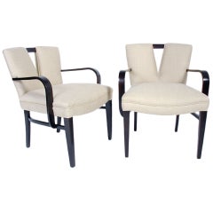 Pair of V Back Armchairs by Paul Frankl
