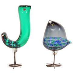 Pulcino Glass Bird Sculptures by Alessandro Pianon for Vistosi