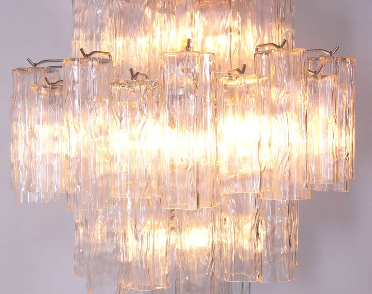 Sculptural Italian Glass Chandelier Attributed To Venini at 1stDibs