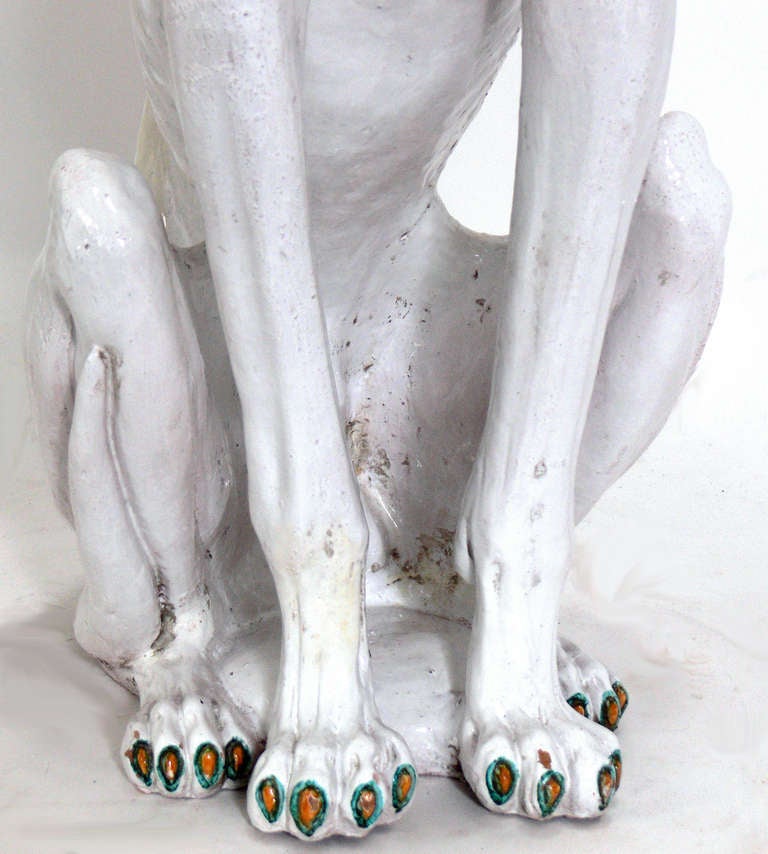 Italian Ceramic Greyhound or Whippet Dog In Good Condition In Atlanta, GA