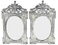 Vintage Pair of Glamorous Venetian Mirrors, circa 1940s