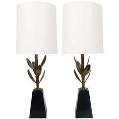 Pair of Elegant Floriform Lamps by Stiffel