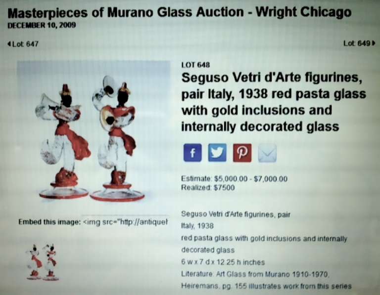 Seguso Vetri d'Arte Murano Glass Figurine 4