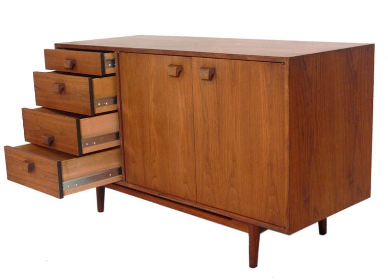 Walnut Two Modern Chests or Credenzas designed by Jens Risom