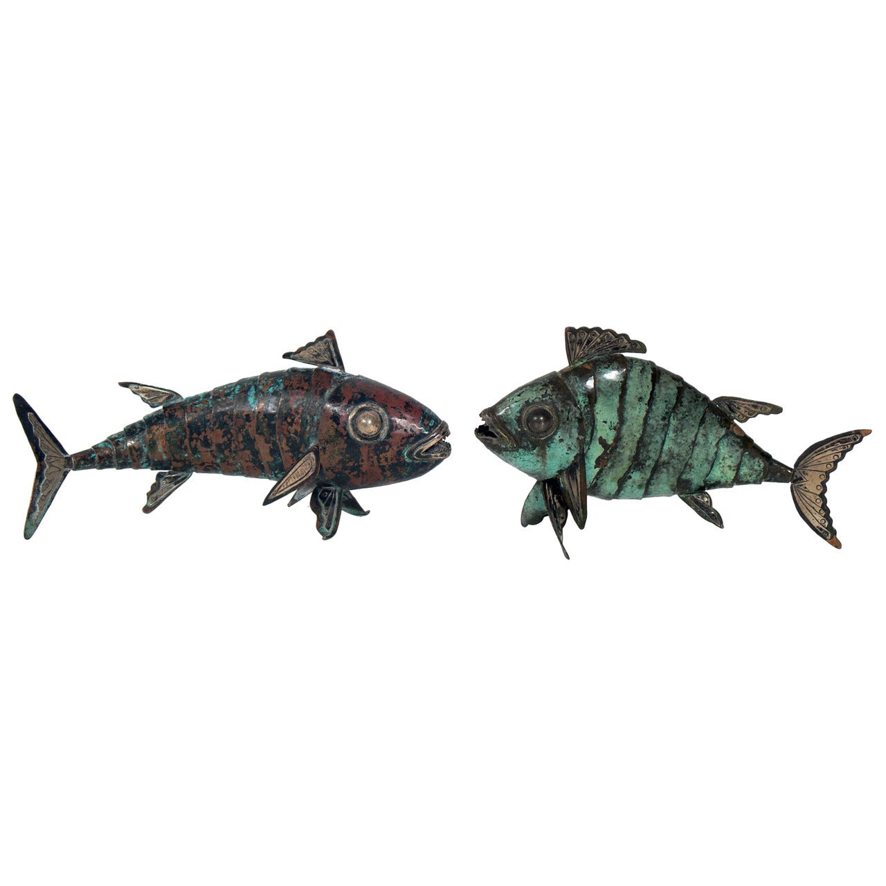 Pair of Articulated Fish Sculptures by Graziella Laffi