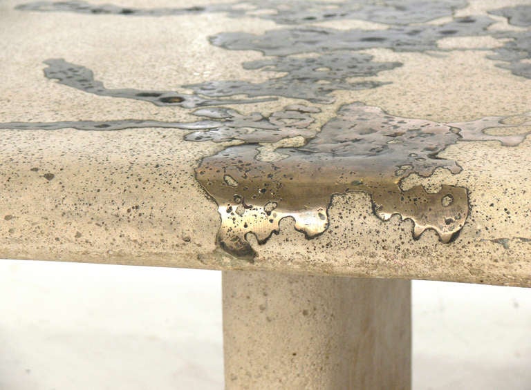 Sculptural Bronze and Concrete Coffee Table by Silas Seandel In Good Condition In Atlanta, GA