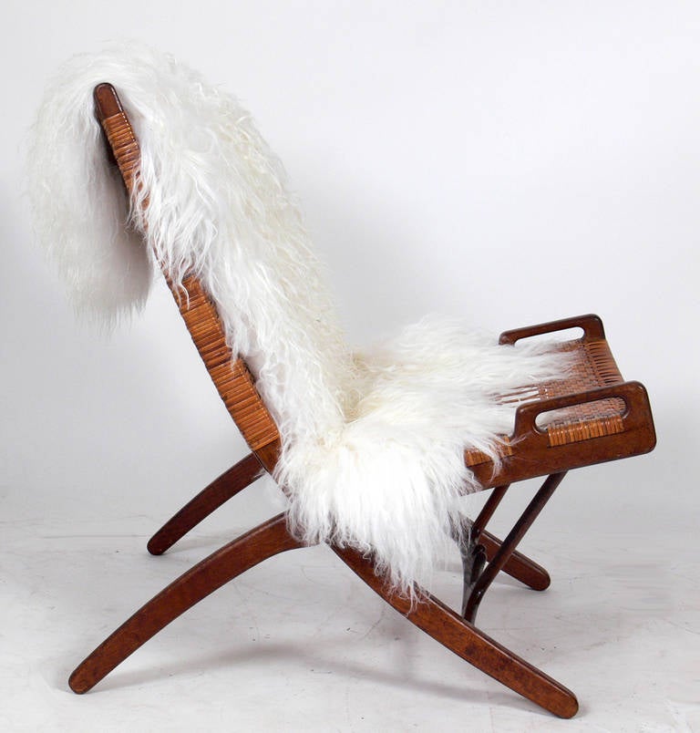 Danish Modern Folding Lounge Chair by Hans Wegner for Johannes Hansen