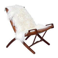 Danish Modern Folding Lounge Chair by Hans Wegner for Johannes Hansen