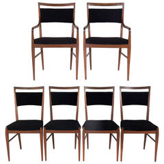Set of Six Walnut Modern Dining Chairs in the Manner of Paul McCobb 2