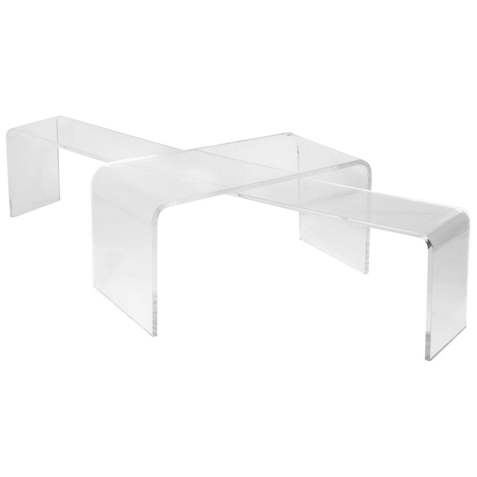 Clean Lined Lucite Coffee or Display Tables