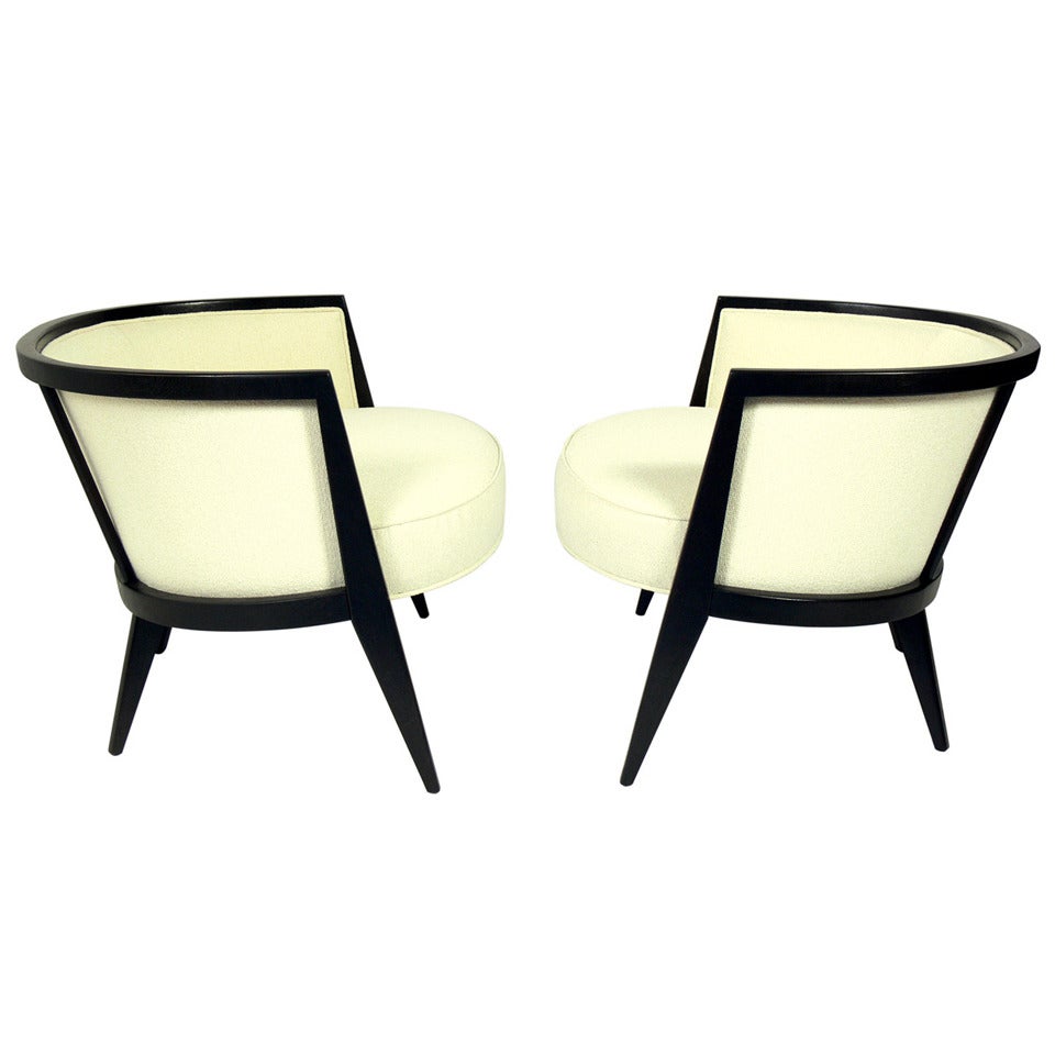 Pair of Curvaceous Modern Lounge Chairs by Harvey Probber