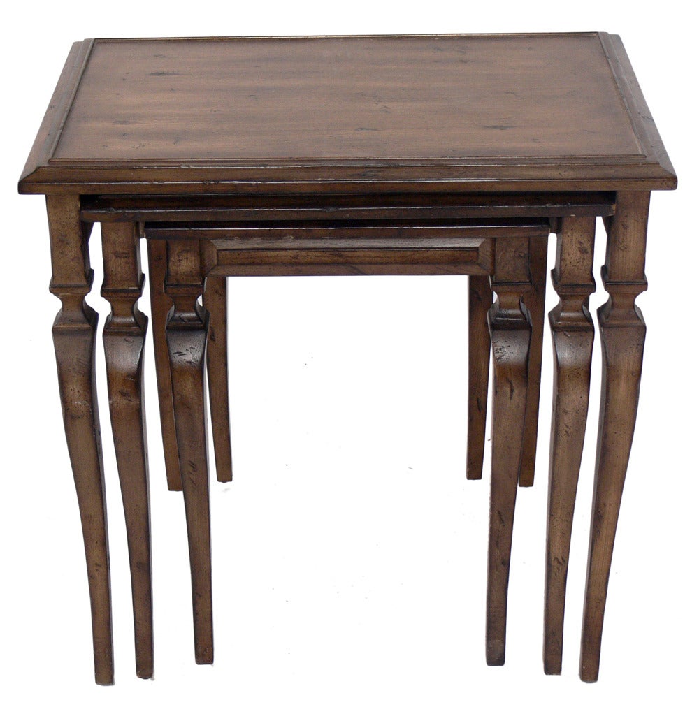 French Set of Nesting Tables with Curvaceous Legs