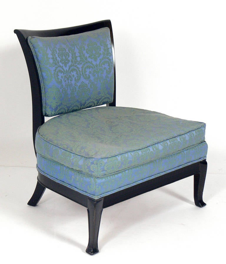 Pair of Curvaceous Slipper Chairs, in the manner of William 