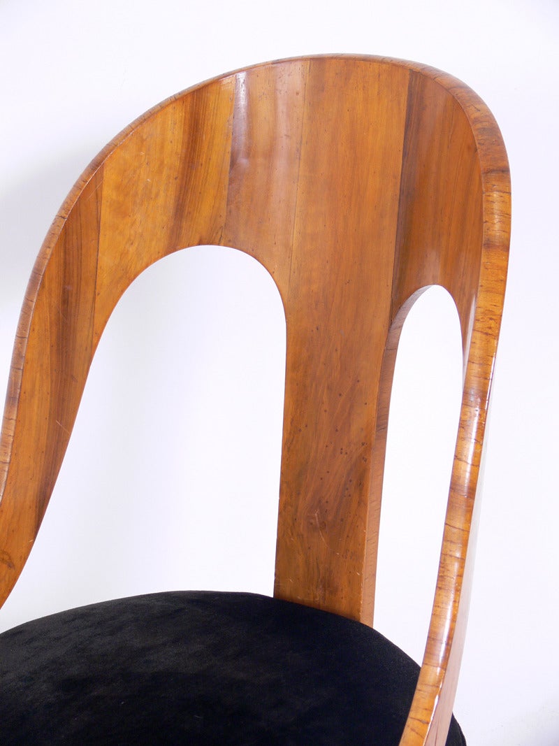 Mid-20th Century Elegant Pair of Italian Spoon Back Slipper Chairs