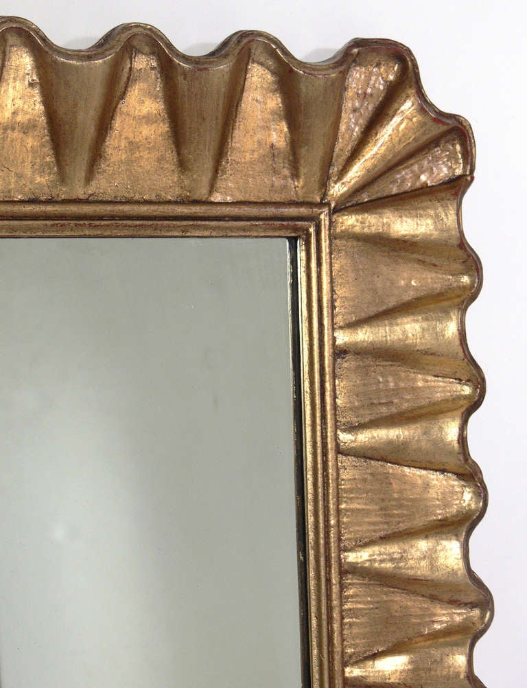 American Gold Leaf Scalloped Mirror