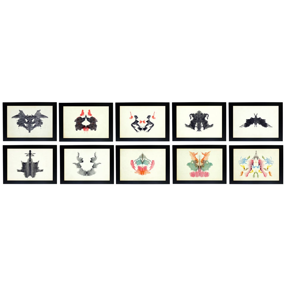 Group of Original Abstract Rorschach Inkblot Test Prints