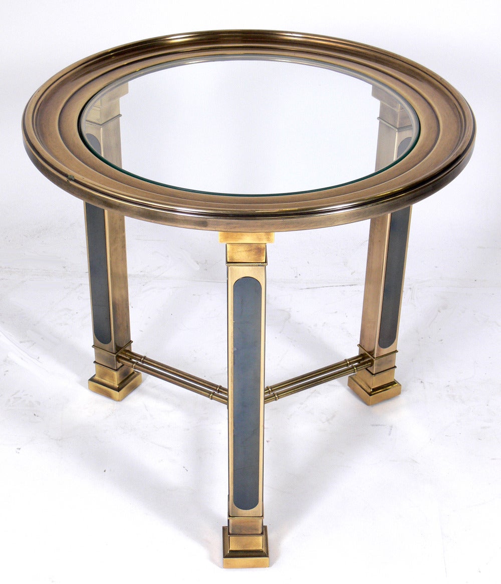 American Brass and Gunmetal Side or Center Table by Mastercraft