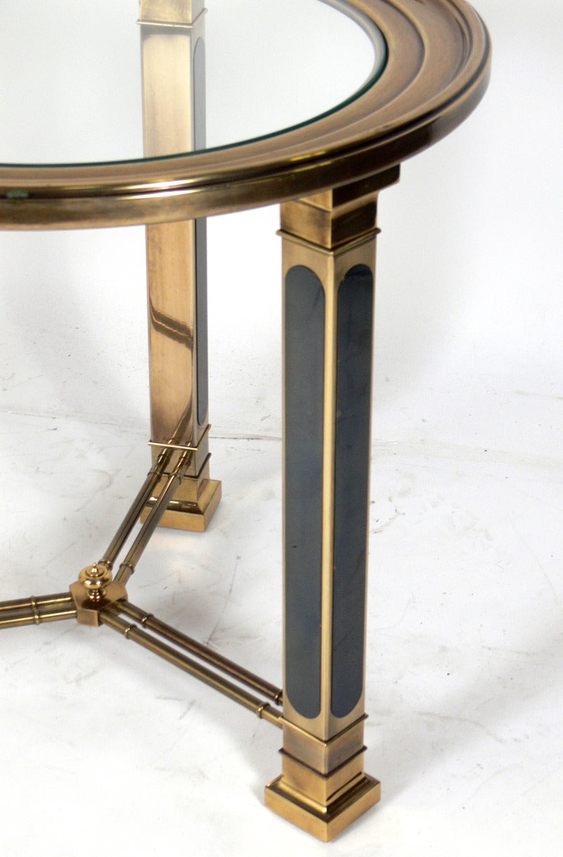 Mid-20th Century Brass and Gunmetal Side or Center Table by Mastercraft