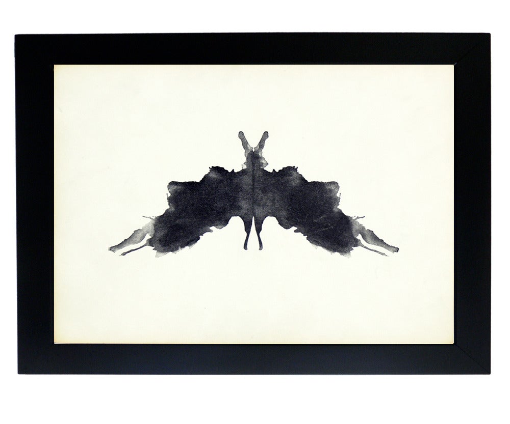 Group of Original Abstract Rorschach Inkblot Test Prints, circa 1950's. Framed in clean lined black gallery frames. Originally created in 1921 by Hermann Rorschach for psychodiagnostics, these framed works have a wonderful abstract feel and are a