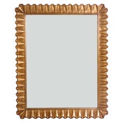 Gold Leaf Scalloped Mirror