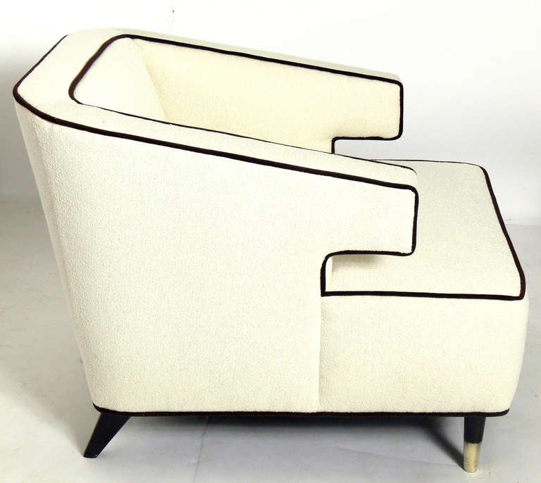 Mid-Century Modern Pair of Substantial Modern Lounge Chairs with Great Lines