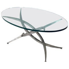 Sculptural Metal Coffee Table Base in the Manner of Silas Seandel