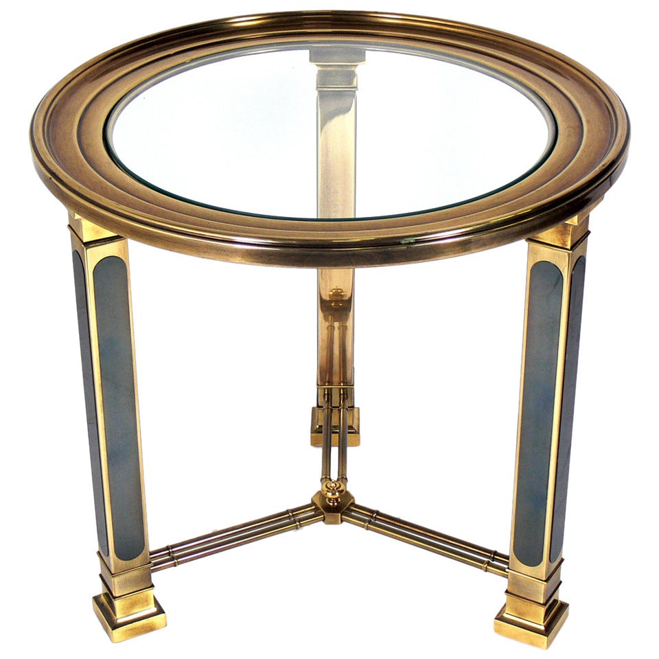 Brass and Gunmetal Side or Center Table by Mastercraft
