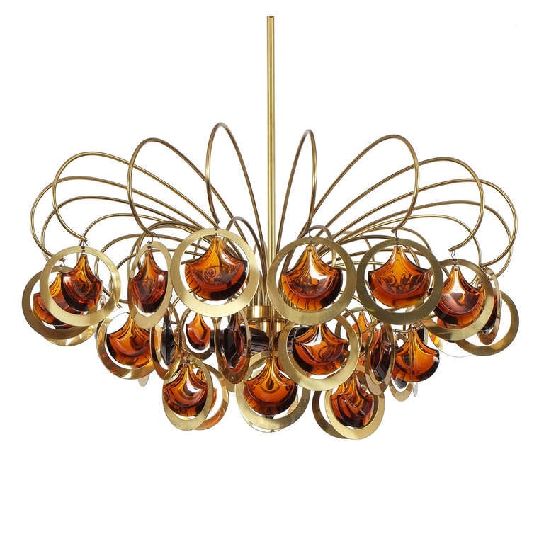 Delicate multi-tiered chandelier with jewel-like 