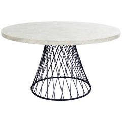 Sculptural Iron and Marble Coffee Table in the Manner of Jean Royere 11