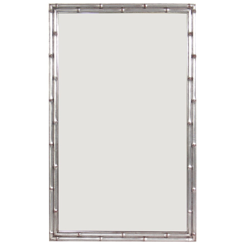 Silver Leaf Faux Bamboo Mirror