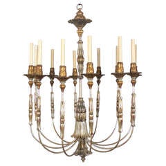 Large Scale Gold and Silver Leaf Chandelier