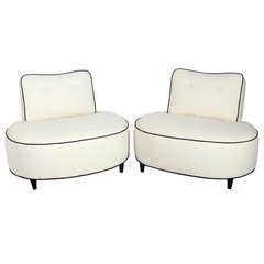 Pair of Modern Lounge Chairs in the manner of James Mont
