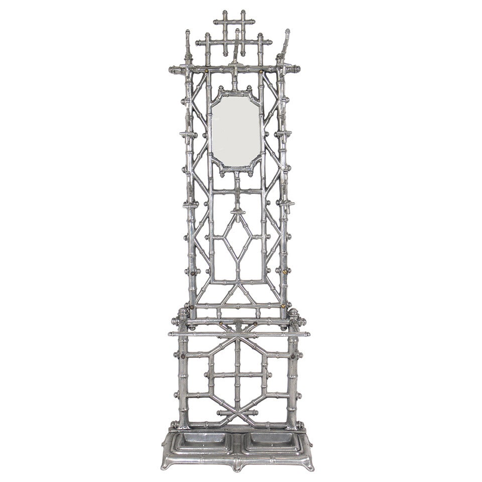Faux Bamboo Cast Aluminum Hall Tree at 1stDibs