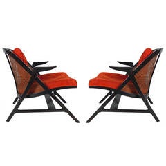 Pair of Curvaceous Lounge Chairs by Edward Wormley for Dunbar