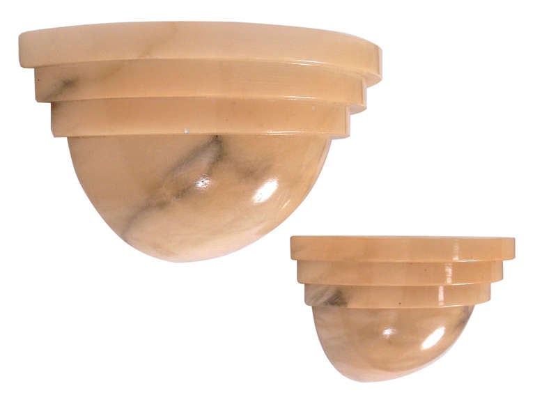 Pair of Alabaster Sconces - Two Pairs Available In Excellent Condition In Atlanta, GA