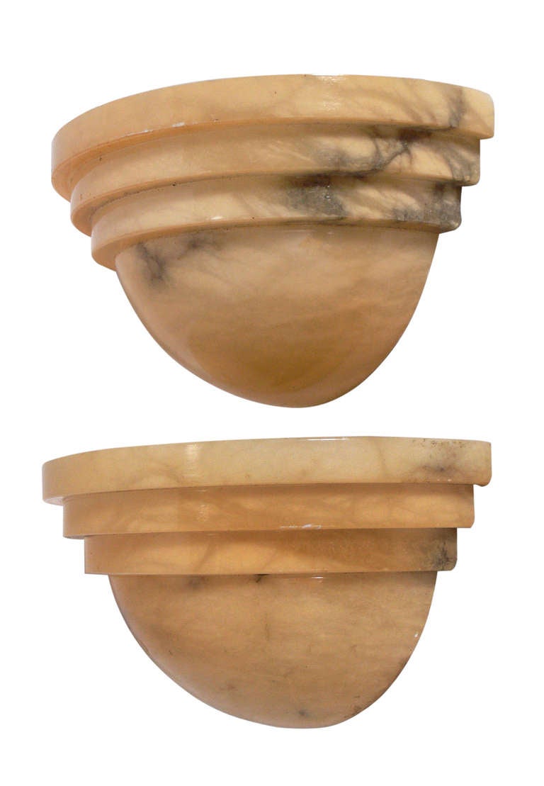 Late 20th Century Pair of Alabaster Sconces - Two Pairs Available