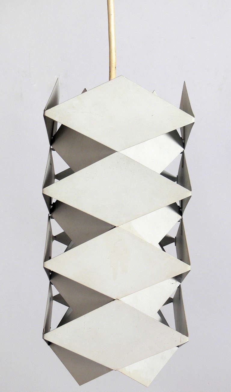 Pair of Danish Modern White Pendant Lights by Preben Dal