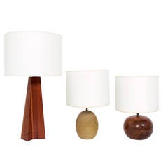 Selection of Wood and Rope Table Lamps