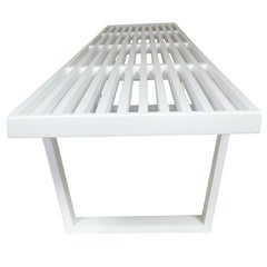 Retro Large George Nelson Bench in White Lacquer