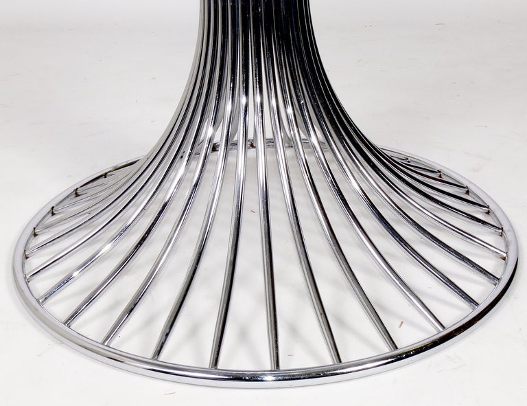 Mid-Century Modern Sculptural Chrome Dining Table Base in the manner of Warren Platner