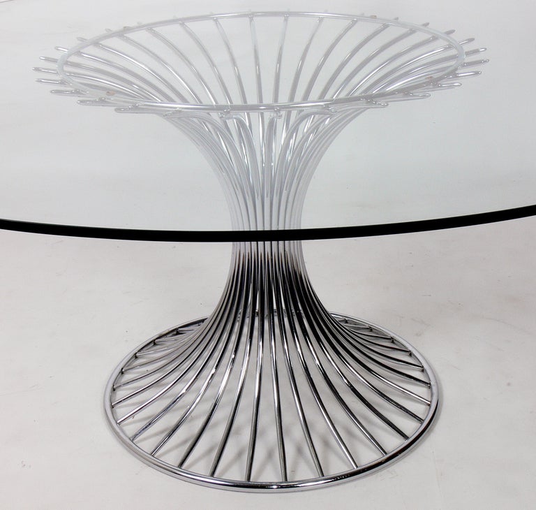 American Sculptural Chrome Dining Table Base in the manner of Warren Platner