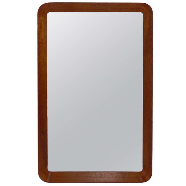 Danish Modern Teak Wall Mirror by Pedersen and Hansen at 1stDibs